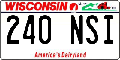 WI license plate 240NSI