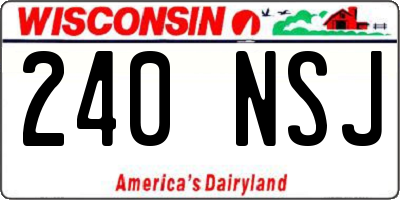 WI license plate 240NSJ
