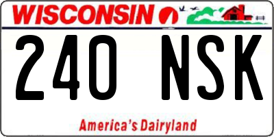 WI license plate 240NSK