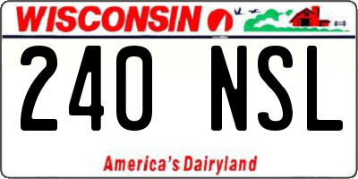WI license plate 240NSL
