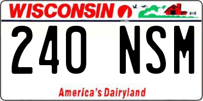 WI license plate 240NSM