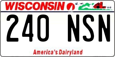 WI license plate 240NSN