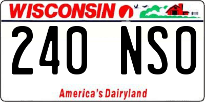 WI license plate 240NSO