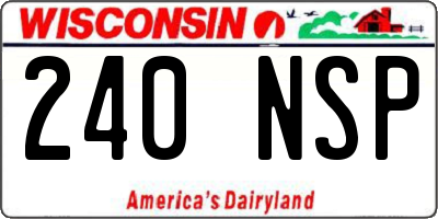 WI license plate 240NSP
