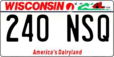 WI license plate 240NSQ