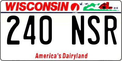 WI license plate 240NSR