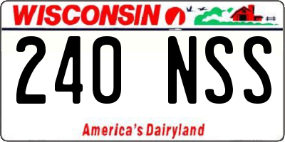 WI license plate 240NSS