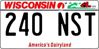 WI license plate 240NST