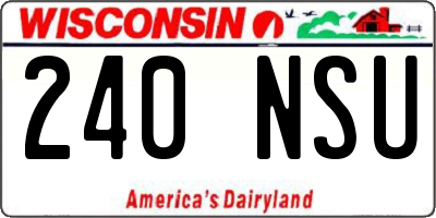 WI license plate 240NSU
