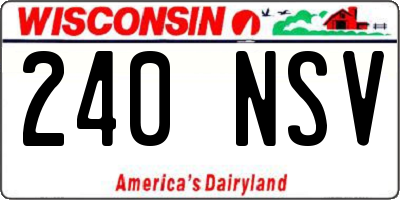 WI license plate 240NSV