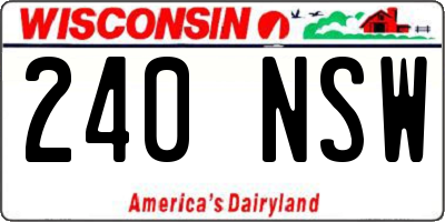 WI license plate 240NSW