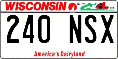WI license plate 240NSX