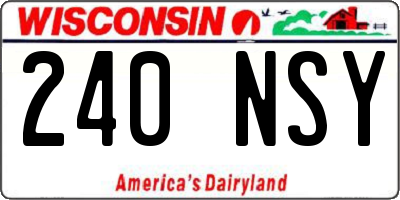 WI license plate 240NSY