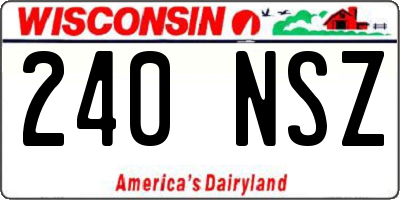 WI license plate 240NSZ