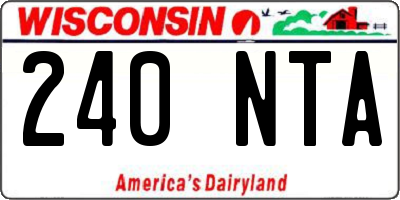 WI license plate 240NTA