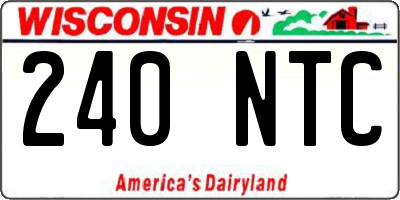 WI license plate 240NTC