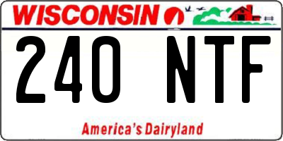 WI license plate 240NTF