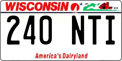 WI license plate 240NTI