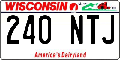WI license plate 240NTJ