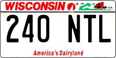 WI license plate 240NTL