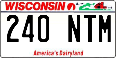 WI license plate 240NTM