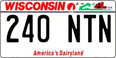 WI license plate 240NTN
