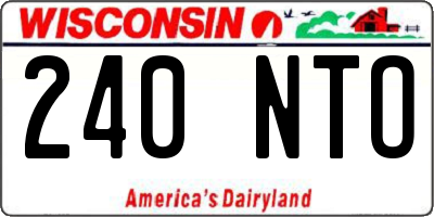 WI license plate 240NTO