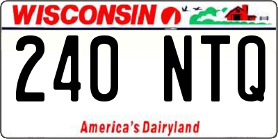 WI license plate 240NTQ