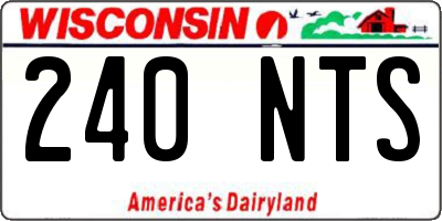 WI license plate 240NTS
