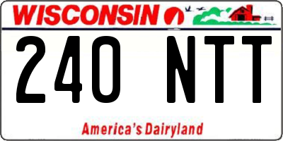 WI license plate 240NTT