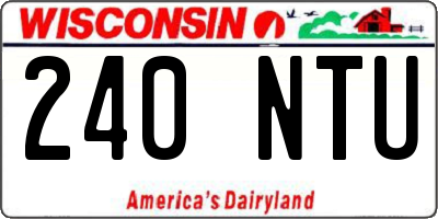 WI license plate 240NTU