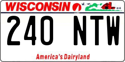 WI license plate 240NTW