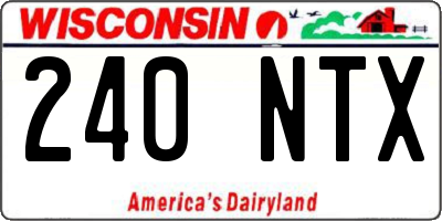 WI license plate 240NTX