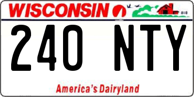 WI license plate 240NTY