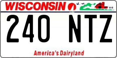 WI license plate 240NTZ