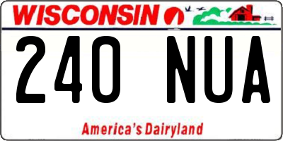 WI license plate 240NUA