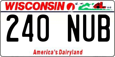 WI license plate 240NUB