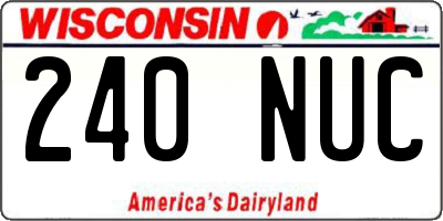 WI license plate 240NUC