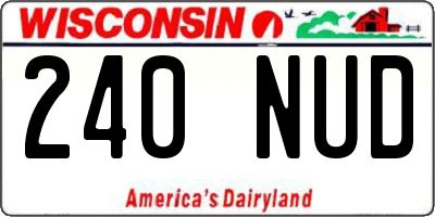 WI license plate 240NUD