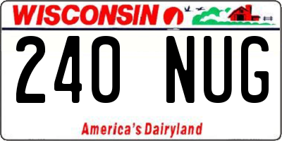 WI license plate 240NUG