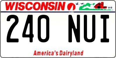 WI license plate 240NUI