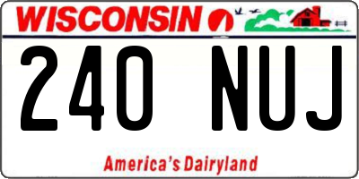 WI license plate 240NUJ