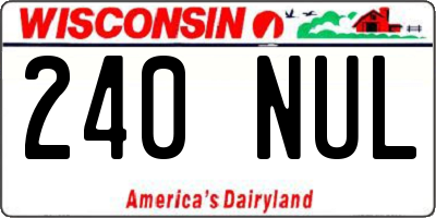 WI license plate 240NUL