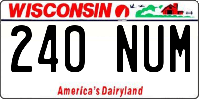 WI license plate 240NUM