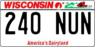 WI license plate 240NUN