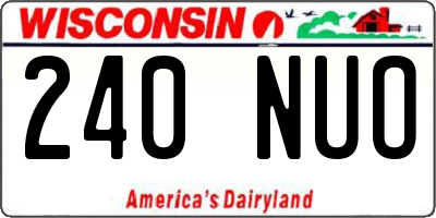 WI license plate 240NUO