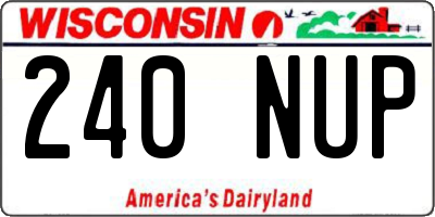 WI license plate 240NUP