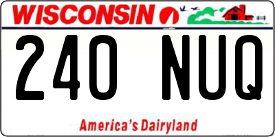 WI license plate 240NUQ