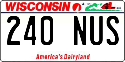 WI license plate 240NUS