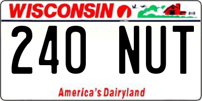 WI license plate 240NUT